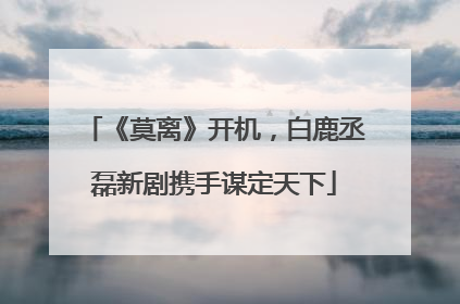 《莫离》开机，白鹿丞磊新剧携手谋定天下