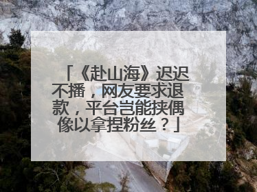 《赴山海》迟迟不播，网友要求退款，平台岂能挟偶像以拿捏粉丝？