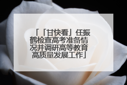 「甘快看」任振鹤检查高考准备情况并调研高等教育高质量发展工作