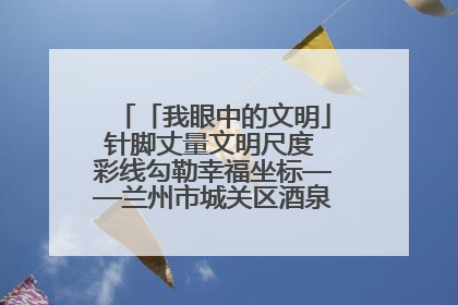 「我眼中的文明」针脚丈量文明尺度 彩线勾勒幸福坐标——兰州市城关区酒泉路街道办事处