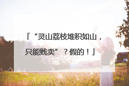 “灵山荔枝堆积如山，只能贱卖”？假的！