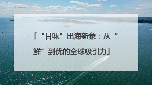 “甘味”出海新象：从“鲜”到优的全球吸引力