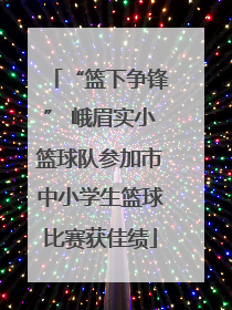 “篮下争锋” 峨眉实小篮球队参加市中小学生篮球比赛获佳绩