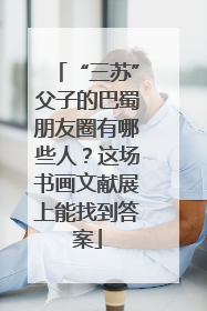 “三苏”父子的巴蜀朋友圈有哪些人？这场书画文献展上能找到答案