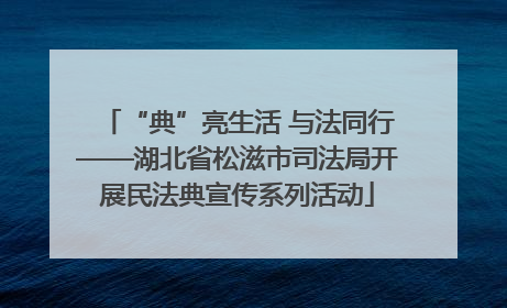 “典”亮生活 与法同行——湖北省松滋市司法局开展民法典宣传系列活动