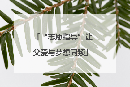 “志愿指导”让父爱与梦想同频