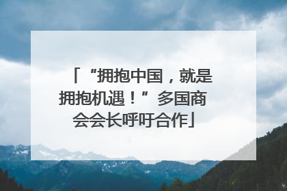 “拥抱中国，就是拥抱机遇！”多国商会会长呼吁合作