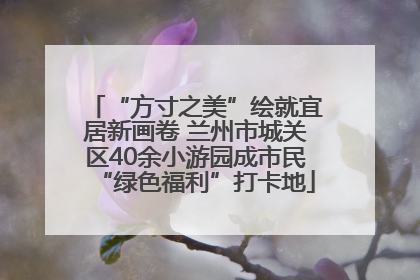 “方寸之美”绘就宜居新画卷 兰州市城关区40余小游园成市民“绿色福利”打卡地