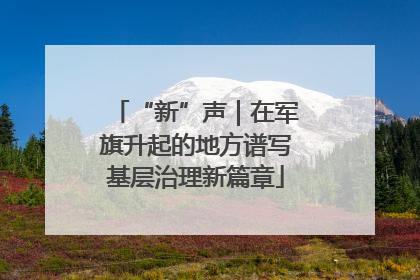 “新”声｜在军旗升起的地方谱写基层治理新篇章