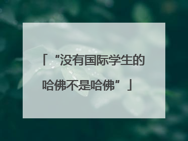 “没有国际学生的哈佛不是哈佛”