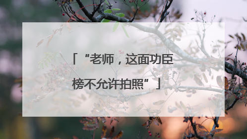 “老师，这面功臣榜不允许拍照”