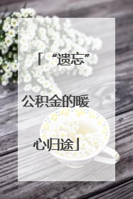 “遗忘”公积金的暖心归途