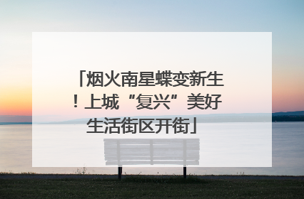 烟火南星蝶变新生！上城“复兴”美好生活街区开街