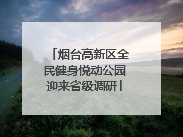 烟台高新区全民健身悦动公园迎来省级调研
