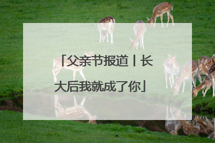 父亲节报道丨长大后我就成了你