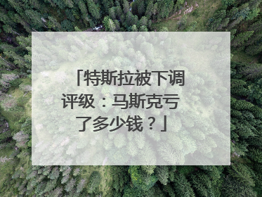 特斯拉被下调评级：马斯克亏了多少钱？