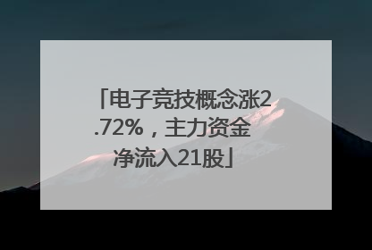 电子竞技概念涨2.72%，主力资金净流入21股