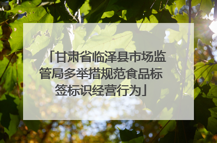 甘肃省临泽县市场监管局多举措规范食品标签标识经营行为