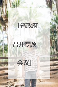 省政府召开专题会议