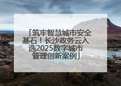 筑牢智慧城市安全基石！长沙政务云入选2025数字城市管理创新案例