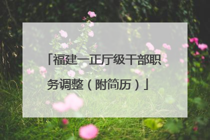 福建一正厅级干部职务调整（附简历）