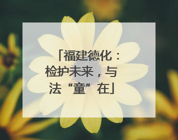 福建德化：检护未来，与法“童”在