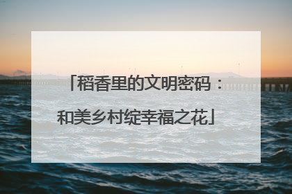 稻香里的文明密码：和美乡村绽幸福之花