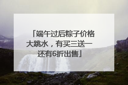 端午过后粽子价格大跳水，有买三送一还有6折出售