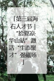 第三届海右人才节｜“拾夏凉·华山站”激活“生态聚才”强磁场