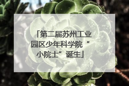 第二届苏州工业园区少年科学院“小院士”诞生