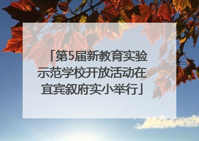 第5届新教育实验示范学校开放活动在宜宾叙府实小举行