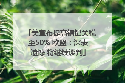 美宣布提高钢铝关税至50% 欧盟：深表遗憾 将继续谈判