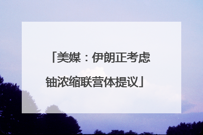 美媒：伊朗正考虑铀浓缩联营体提议
