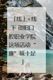 线上+线下 资阳口腔职业学院这场活动“廉”味十足
