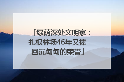 绿荫深处文明家：扎根林场46年又捧回沉甸甸的荣誉