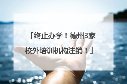 终止办学！德州3家校外培训机构注销！