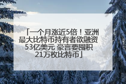一个月涨近5倍！亚洲最大比特币持有者欲融资53亿美元 豪言要囤积21万枚比特币