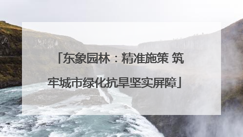 东象园林：精准施策 筑牢城市绿化抗旱坚实屏障