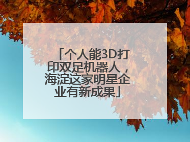 个人能3D打印双足机器人，海淀这家明星企业有新成果