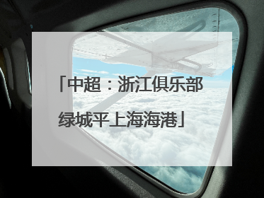 中超：浙江俱乐部绿城平上海海港