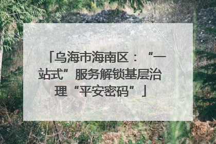 乌海市海南区：“一站式”服务解锁基层治理“平安密码”