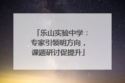 乐山实验中学：专家引领明方向，课题研讨促提升