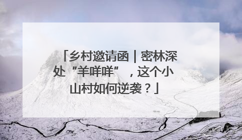 乡村邀请函｜密林深处“羊咩咩”，这个小山村如何逆袭？
