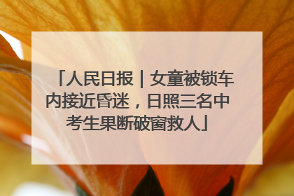 人民日报｜女童被锁车内接近昏迷，日照三名中考生果断破窗救人