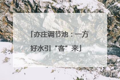 亦庄调节池：一方好水引“客”来