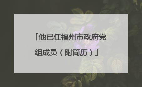 他已任福州市政府党组成员（附简历）