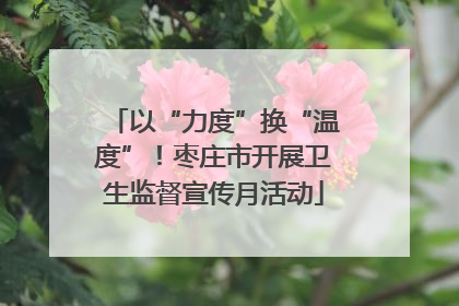 以“力度”换“温度”！枣庄市开展卫生监督宣传月活动
