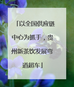 以全国供应链中心为抓手，贵州新茶饮发展弯道超车