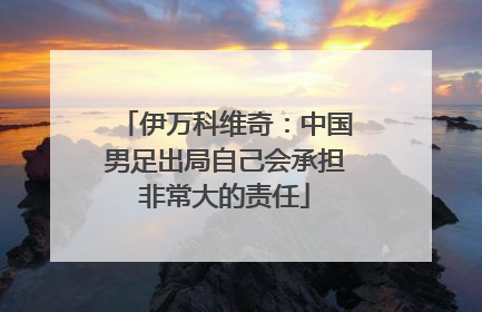 伊万科维奇：中国男足出局自己会承担非常大的责任