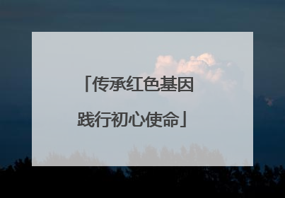 传承红色基因 践行初心使命